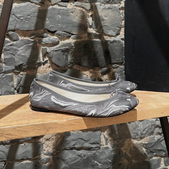 Repetto Shoes - Repetto X Rodarte Grey Marble Print Cendrillon Ballet Flats